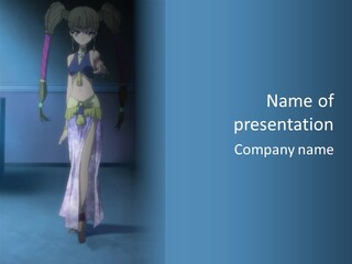 A Woman In A Long Dress With A Sword In Her Hand PowerPoint Template