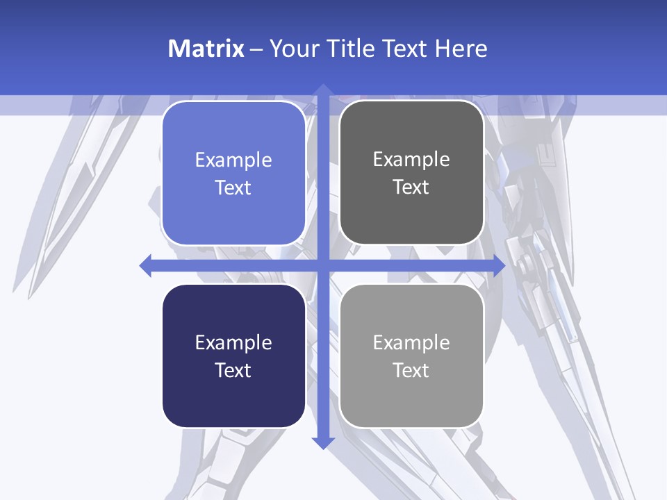 A Blue And White Robot With A Sword On It PowerPoint Template