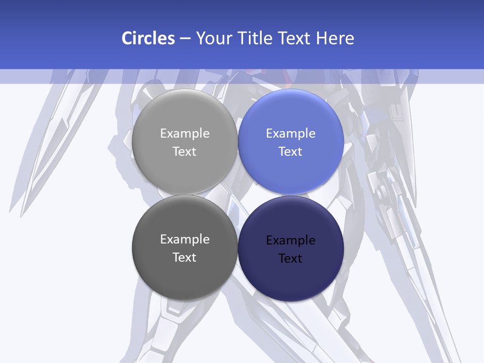 A Blue And White Robot With A Sword On It PowerPoint Template