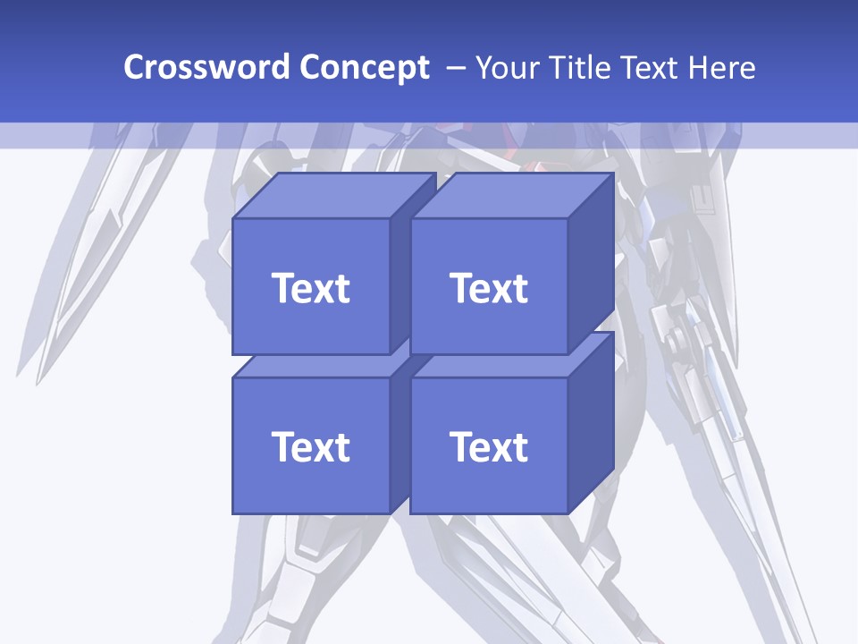 A Blue And White Robot With A Sword On It PowerPoint Template