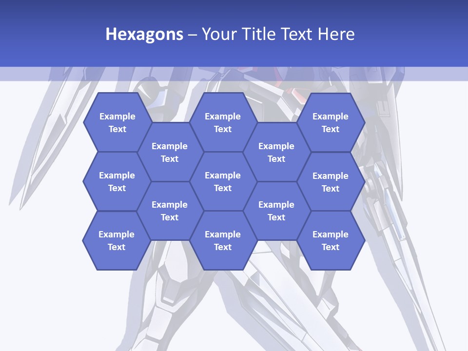 A Blue And White Robot With A Sword On It PowerPoint Template