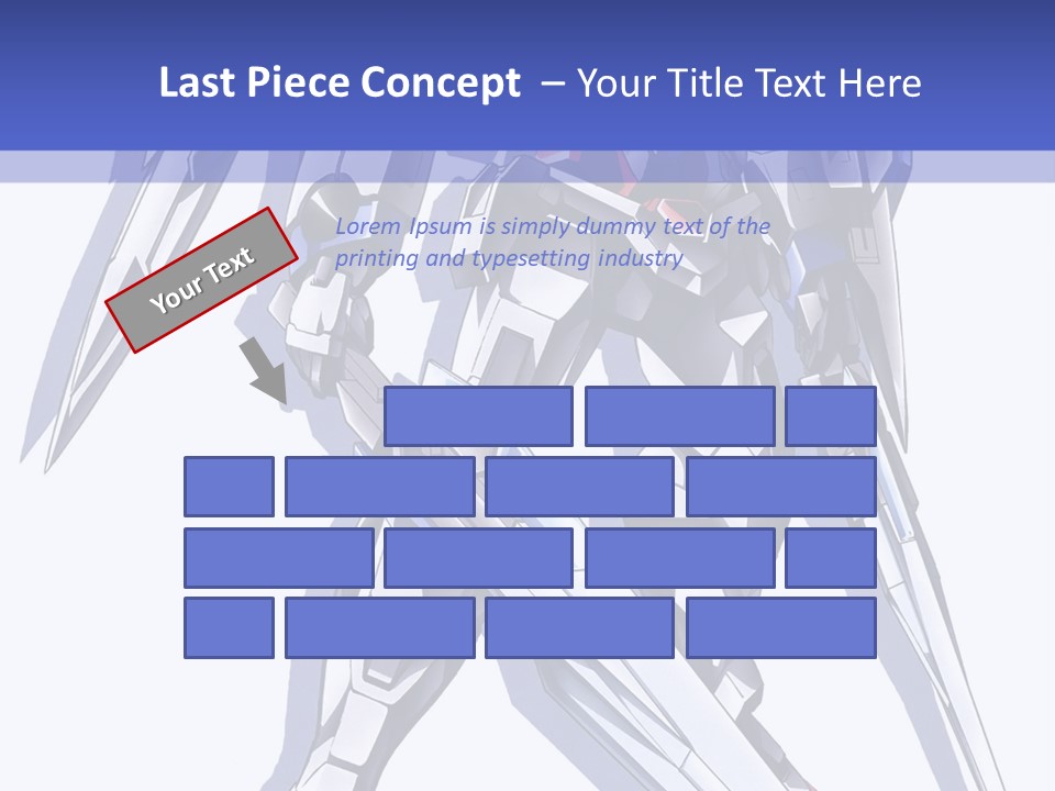 A Blue And White Robot With A Sword On It PowerPoint Template