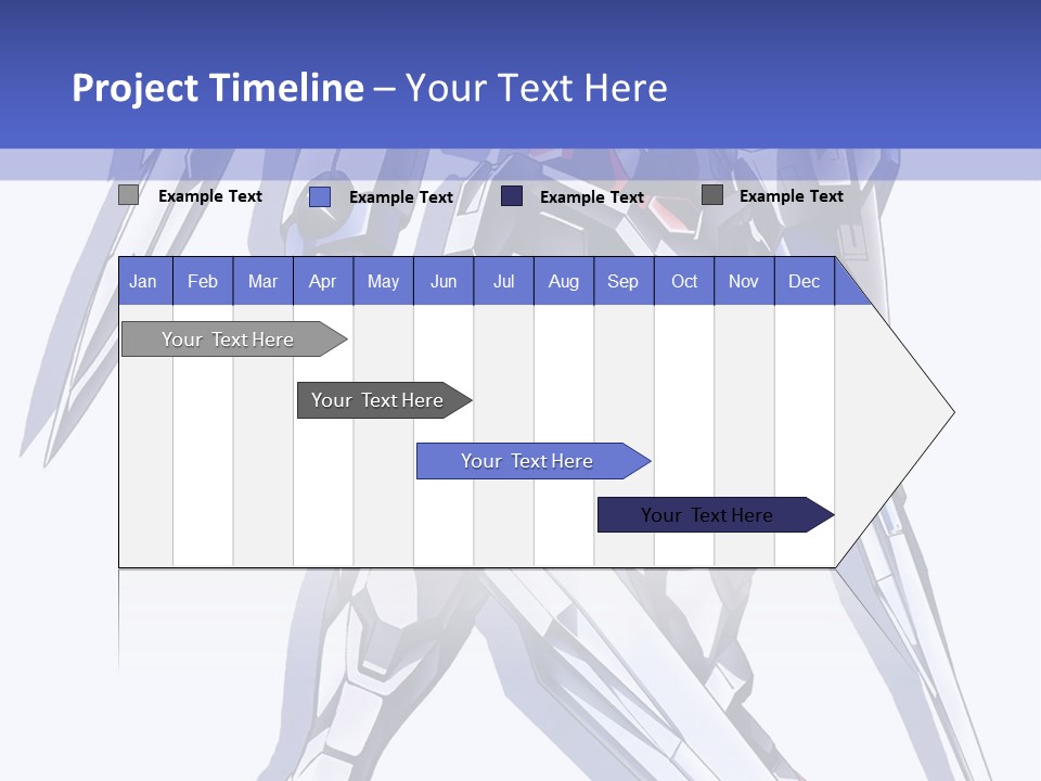 A Blue And White Robot With A Sword On It PowerPoint Template