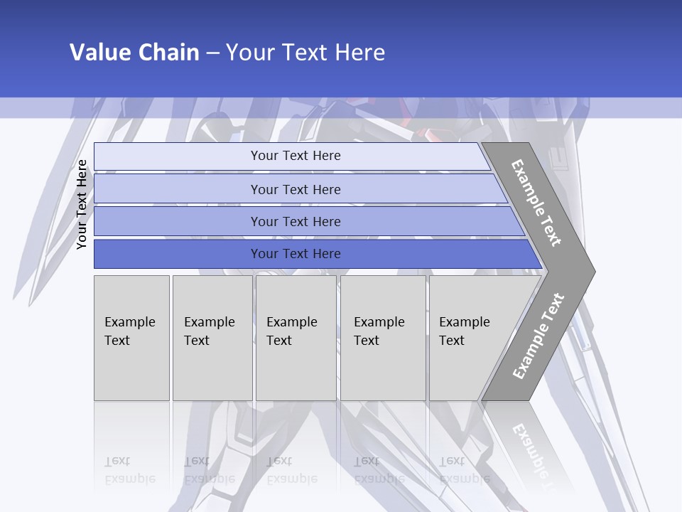 A Blue And White Robot With A Sword On It PowerPoint Template