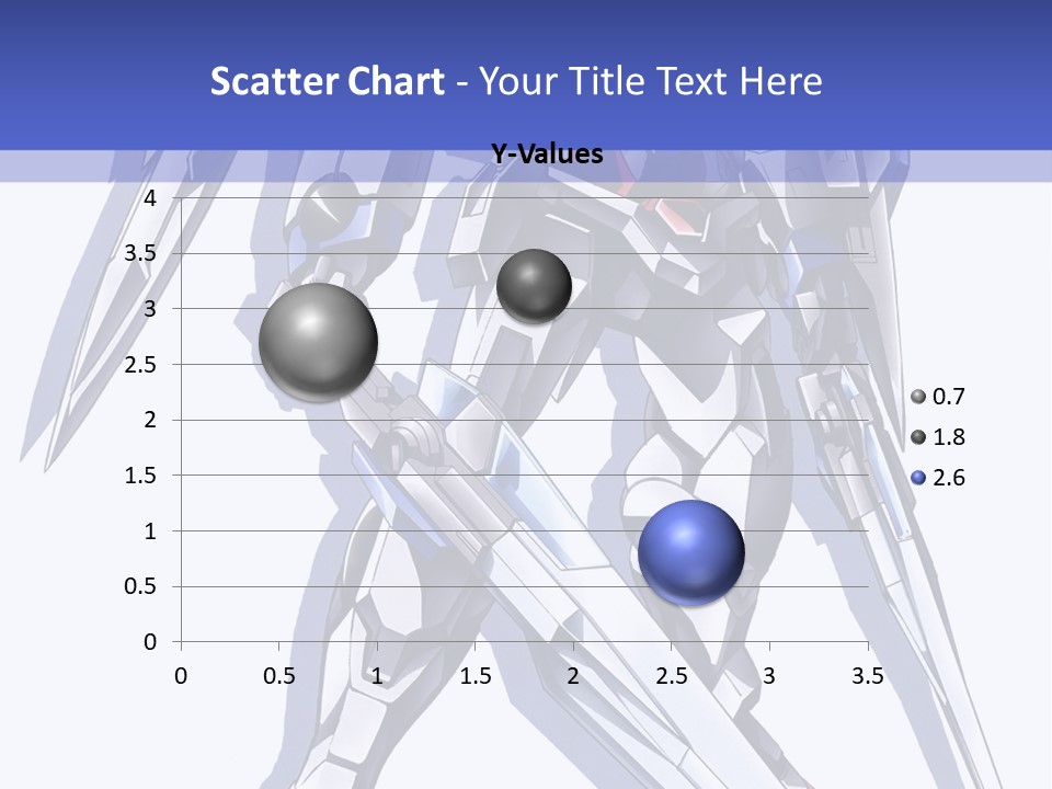 A Blue And White Robot With A Sword On It PowerPoint Template