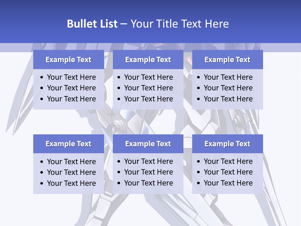 A Blue And White Robot With A Sword On It PowerPoint Template