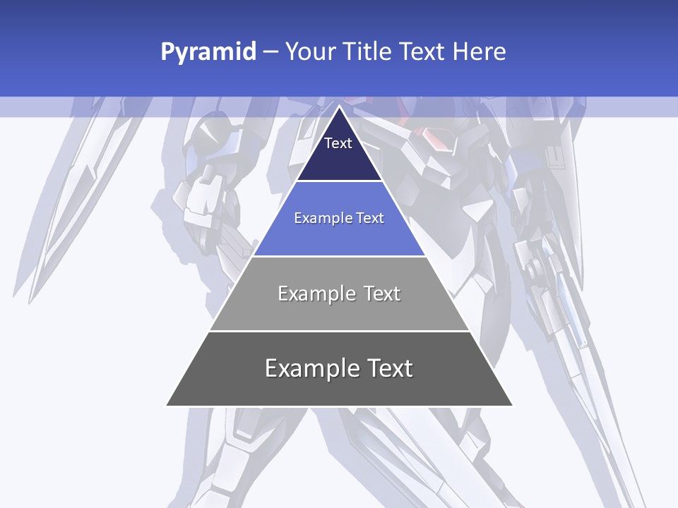 A Blue And White Robot With A Sword On It PowerPoint Template
