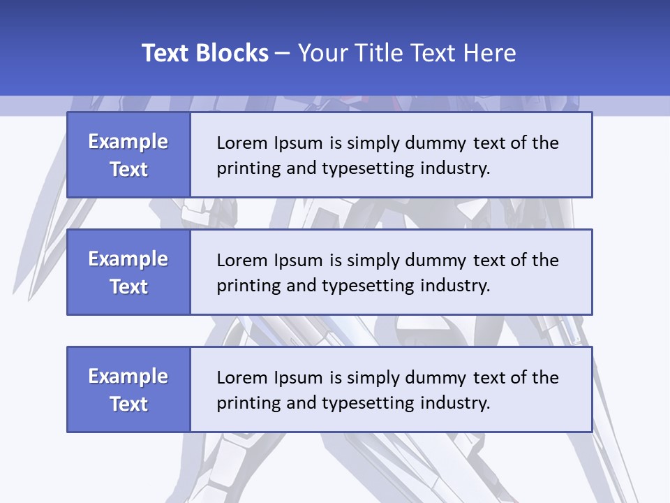 A Blue And White Robot With A Sword On It PowerPoint Template