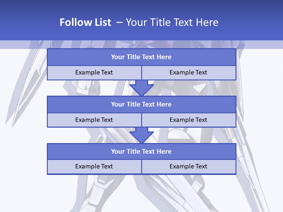 A Blue And White Robot With A Sword On It PowerPoint Template