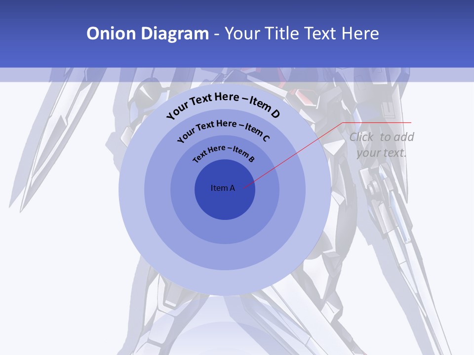 A Blue And White Robot With A Sword On It PowerPoint Template