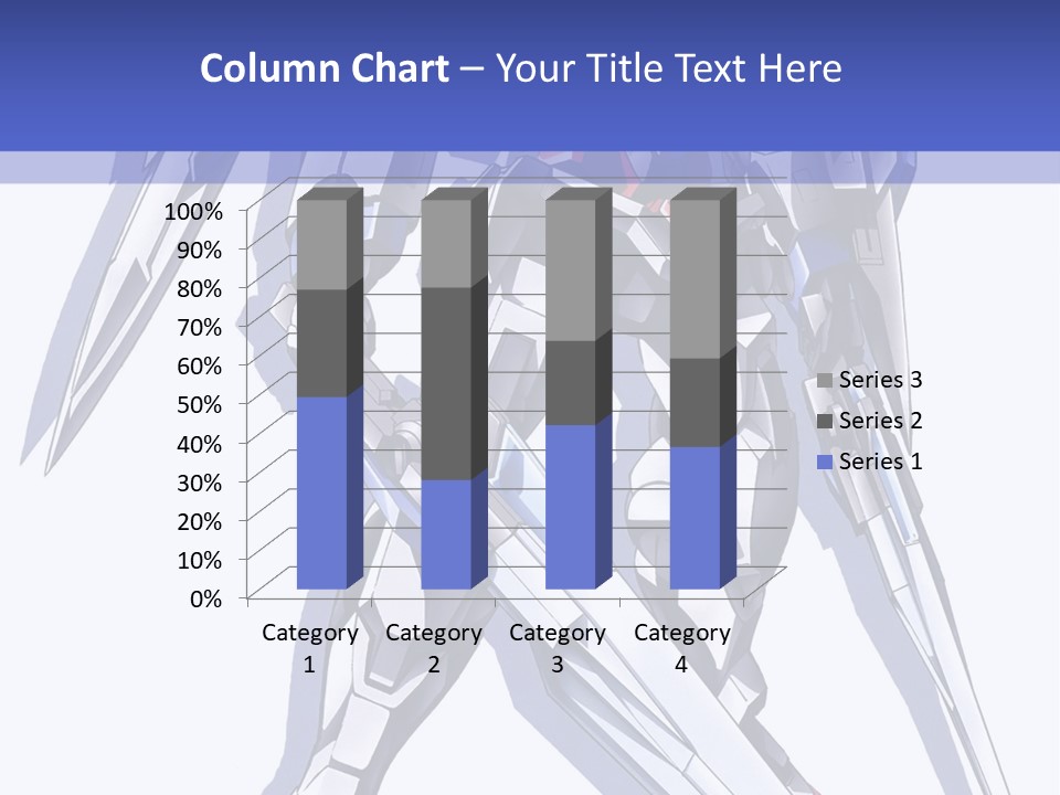 A Blue And White Robot With A Sword On It PowerPoint Template
