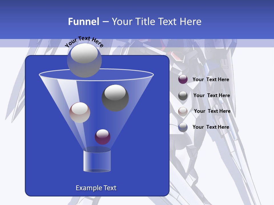 A Blue And White Robot With A Sword On It PowerPoint Template