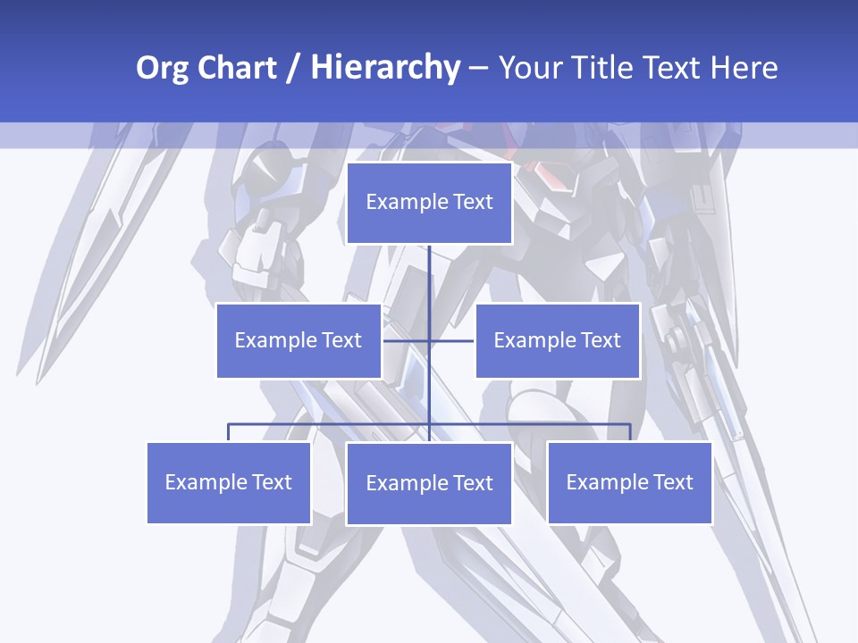A Blue And White Robot With A Sword On It PowerPoint Template