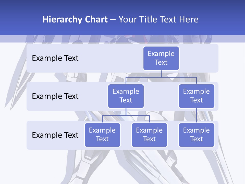 A Blue And White Robot With A Sword On It PowerPoint Template