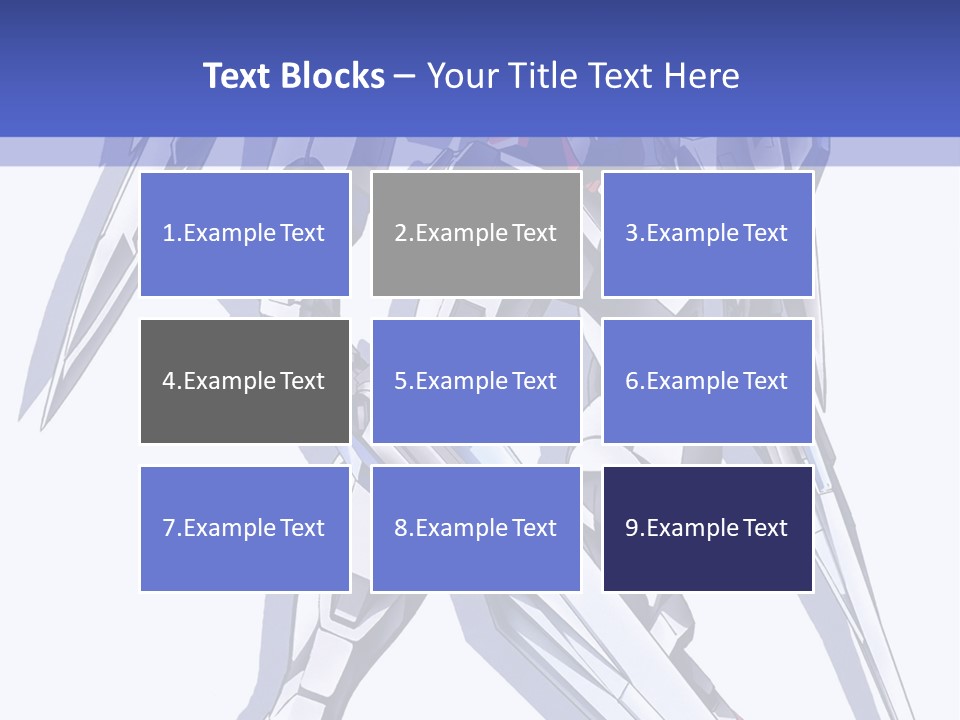 A Blue And White Robot With A Sword On It PowerPoint Template