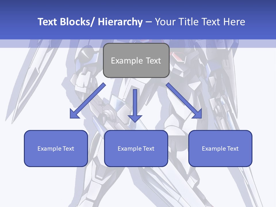 A Blue And White Robot With A Sword On It PowerPoint Template