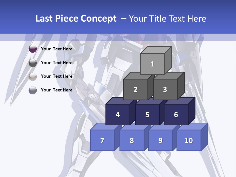 A Blue And White Robot With A Sword On It PowerPoint Template