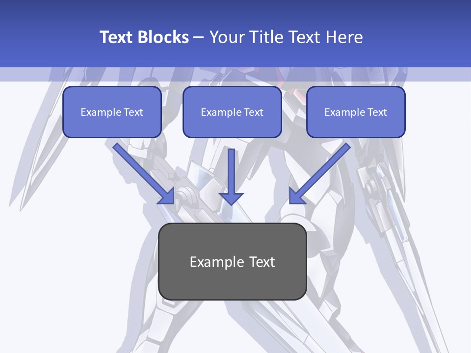 A Blue And White Robot With A Sword On It PowerPoint Template