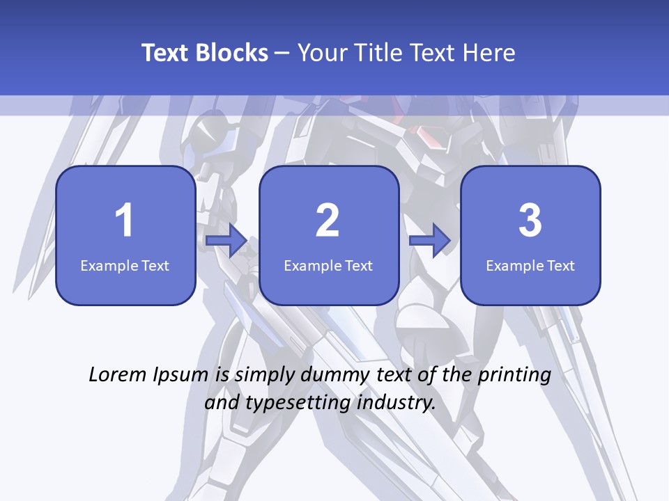 A Blue And White Robot With A Sword On It PowerPoint Template