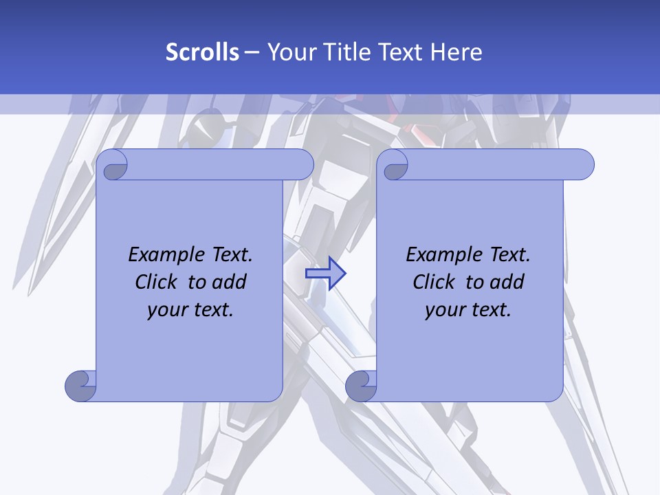 A Blue And White Robot With A Sword On It PowerPoint Template