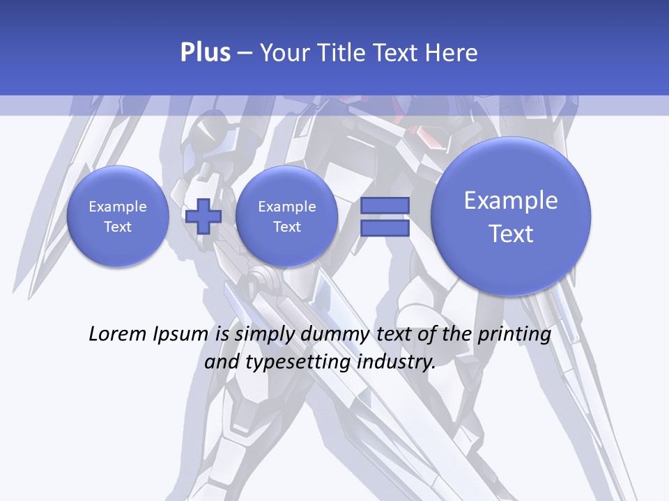 A Blue And White Robot With A Sword On It PowerPoint Template