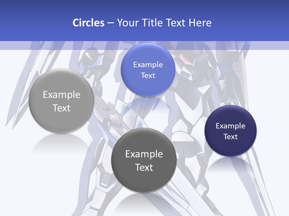 A Blue And White Robot With A Sword On It PowerPoint Template