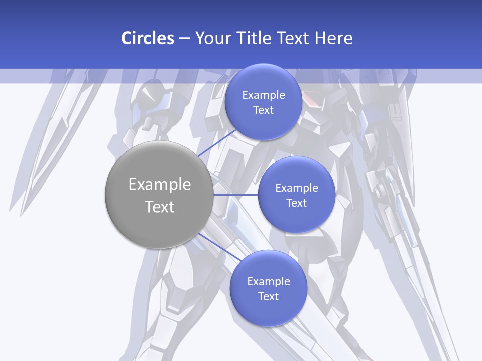 A Blue And White Robot With A Sword On It PowerPoint Template
