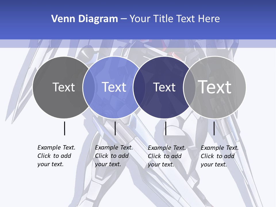 A Blue And White Robot With A Sword On It PowerPoint Template