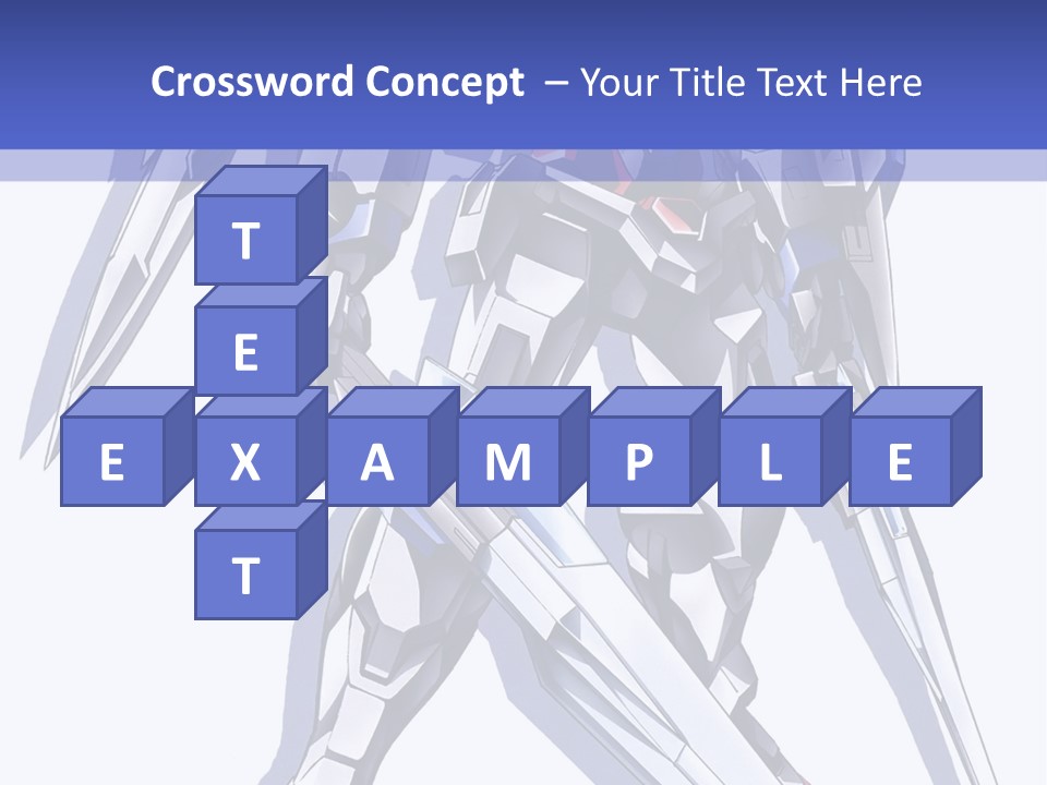 A Blue And White Robot With A Sword On It PowerPoint Template