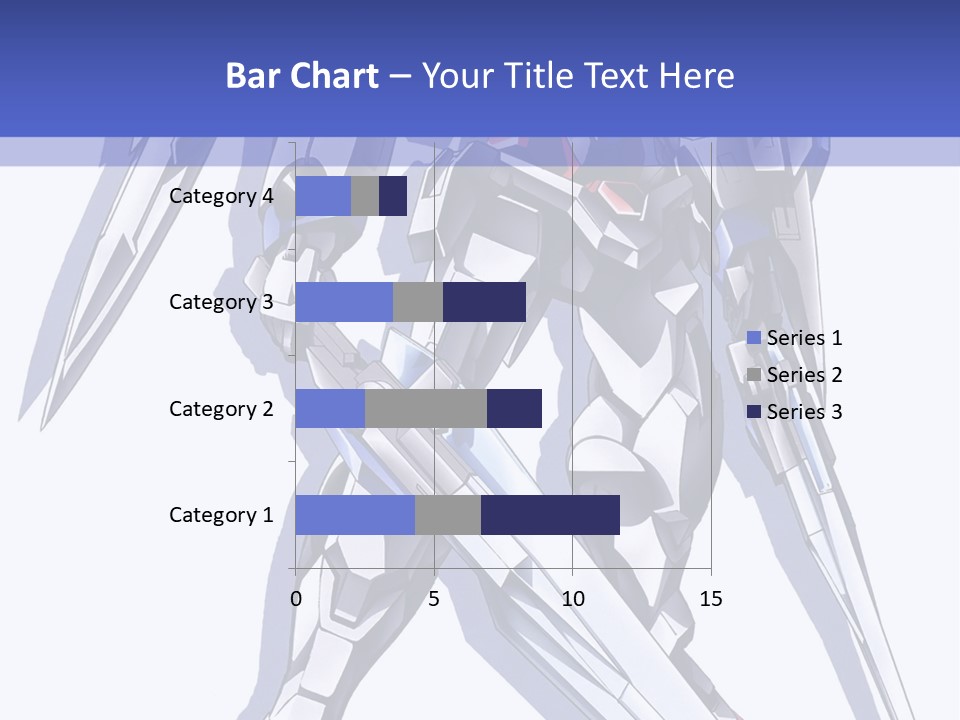 A Blue And White Robot With A Sword On It PowerPoint Template
