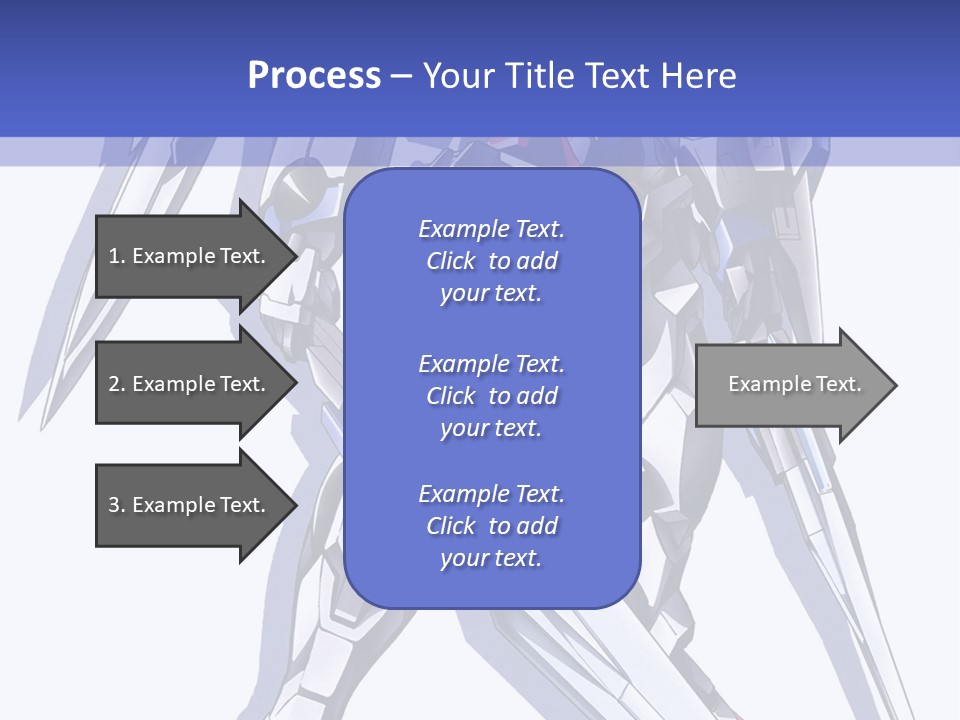 A Blue And White Robot With A Sword On It PowerPoint Template