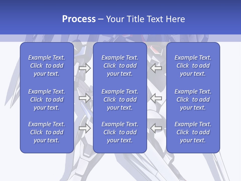 A Blue And White Robot With A Sword On It PowerPoint Template
