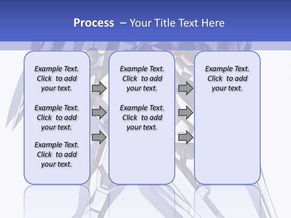 A Blue And White Robot With A Sword On It PowerPoint Template