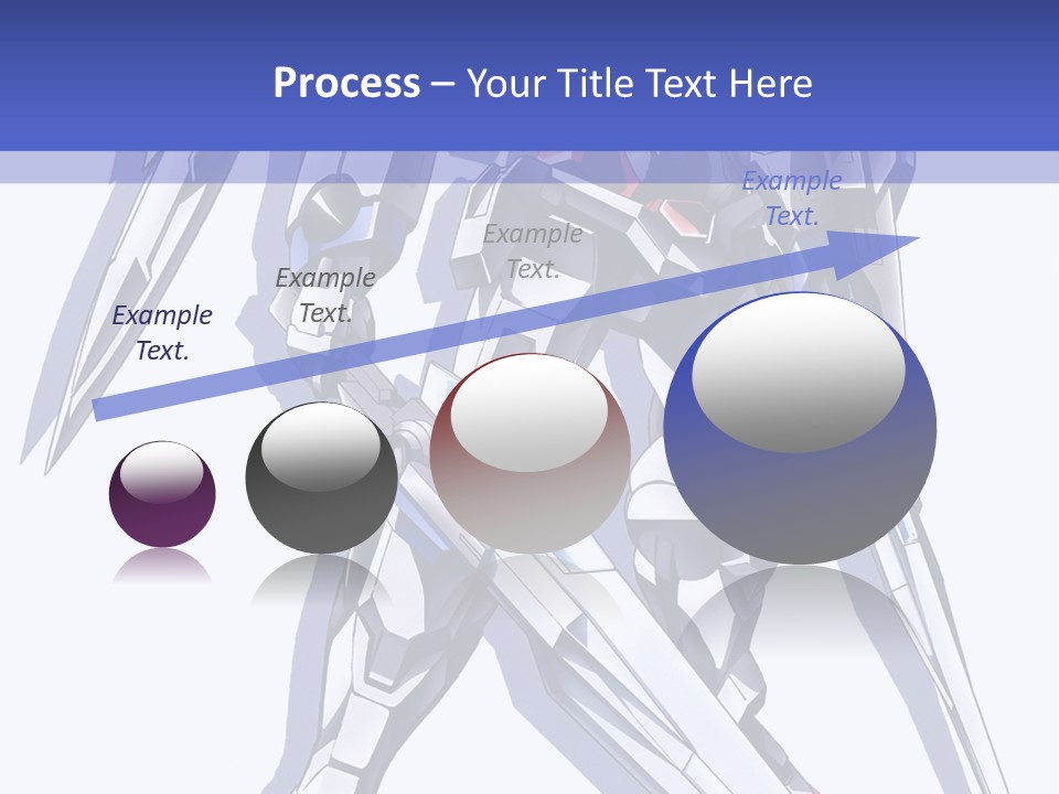 A Blue And White Robot With A Sword On It PowerPoint Template