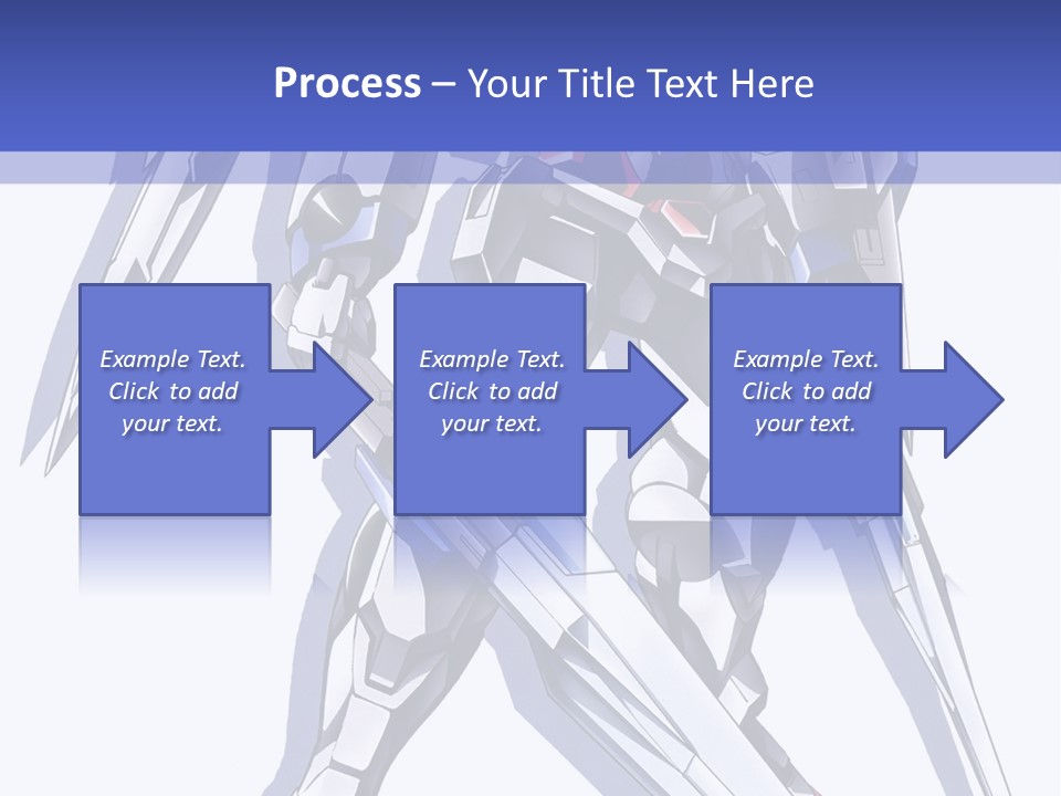 A Blue And White Robot With A Sword On It PowerPoint Template