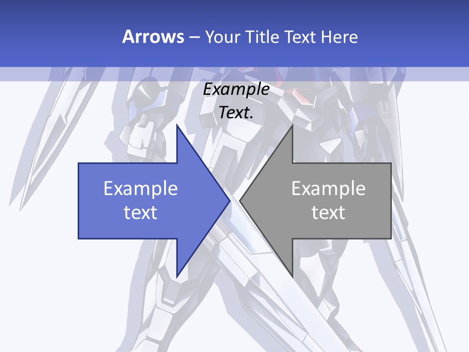 A Blue And White Robot With A Sword On It PowerPoint Template