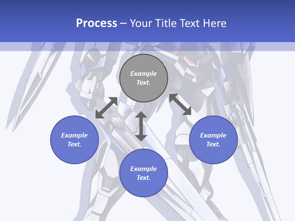 A Blue And White Robot With A Sword On It PowerPoint Template