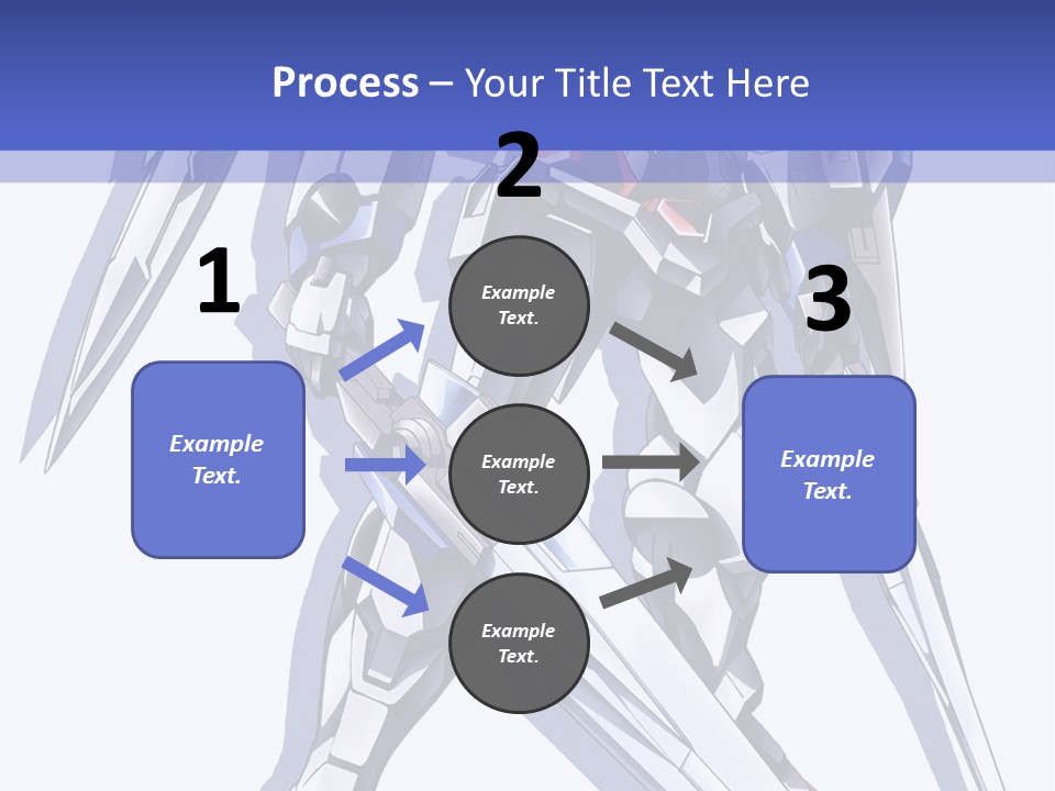 A Blue And White Robot With A Sword On It PowerPoint Template