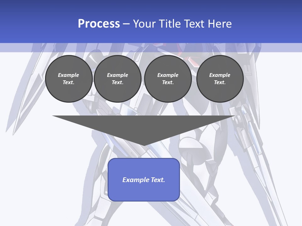 A Blue And White Robot With A Sword On It PowerPoint Template