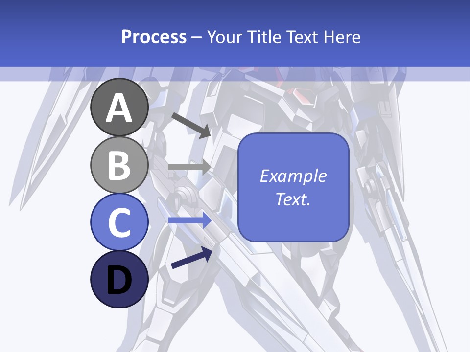 A Blue And White Robot With A Sword On It PowerPoint Template