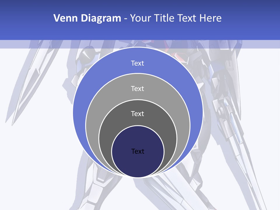 A Blue And White Robot With A Sword On It PowerPoint Template
