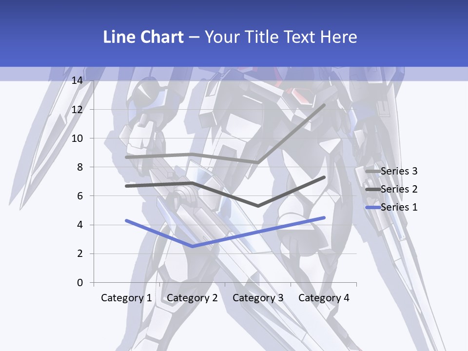 A Blue And White Robot With A Sword On It PowerPoint Template