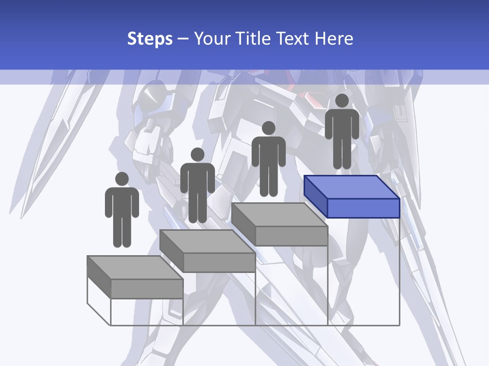 A Blue And White Robot With A Sword On It PowerPoint Template