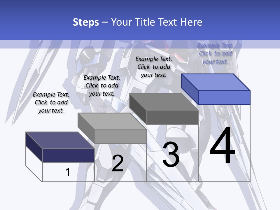 A Blue And White Robot With A Sword On It PowerPoint Template
