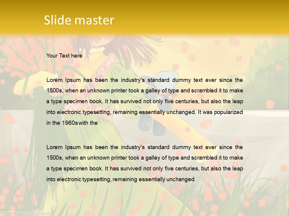 A Woman In A Green Dress Holding A Blue Teddy Bear PowerPoint Template