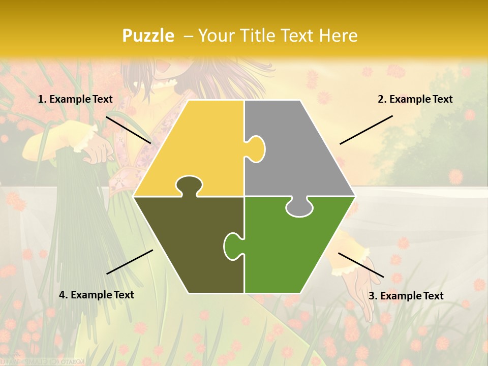 A Woman In A Green Dress Holding A Blue Teddy Bear PowerPoint Template