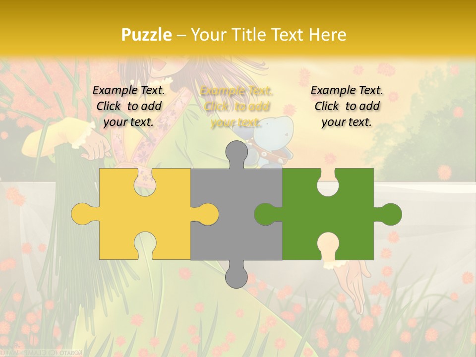 A Woman In A Green Dress Holding A Blue Teddy Bear PowerPoint Template