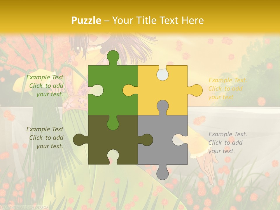 A Woman In A Green Dress Holding A Blue Teddy Bear PowerPoint Template