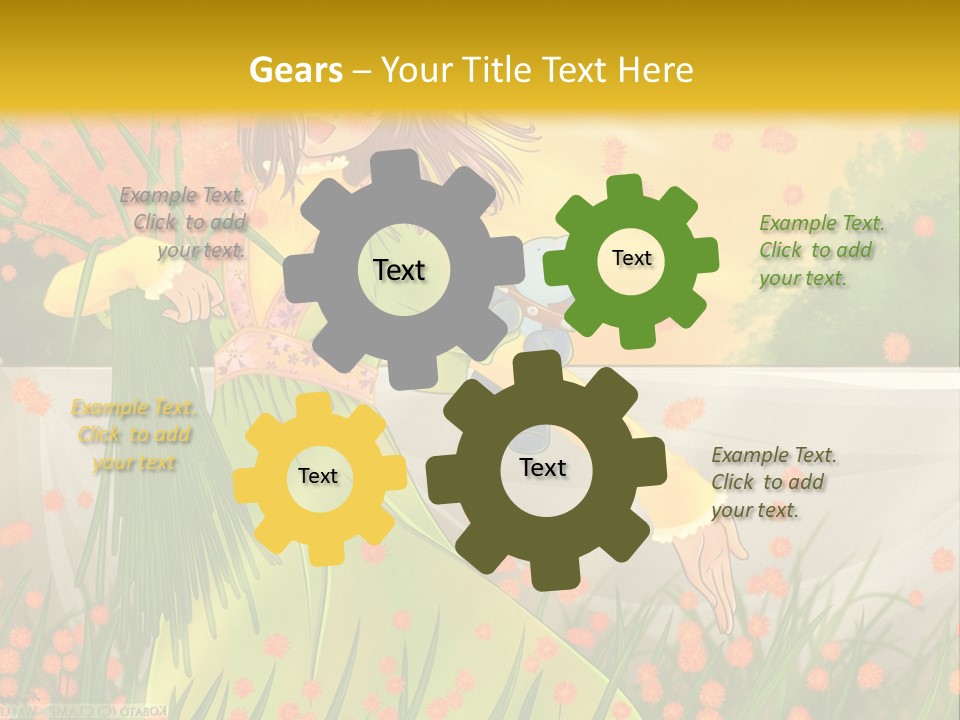 A Woman In A Green Dress Holding A Blue Teddy Bear PowerPoint Template