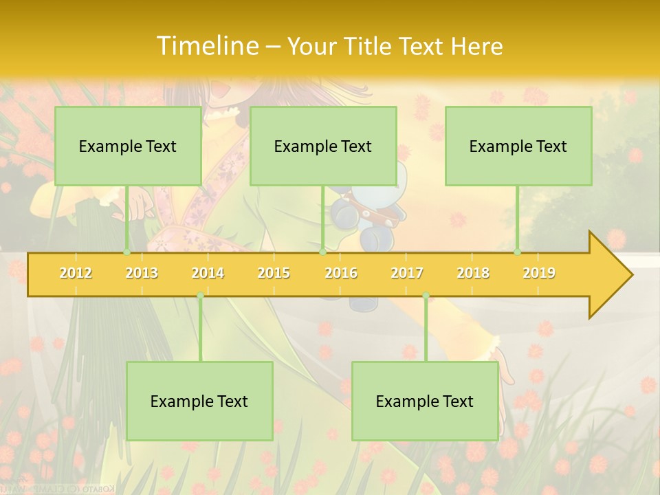 A Woman In A Green Dress Holding A Blue Teddy Bear PowerPoint Template